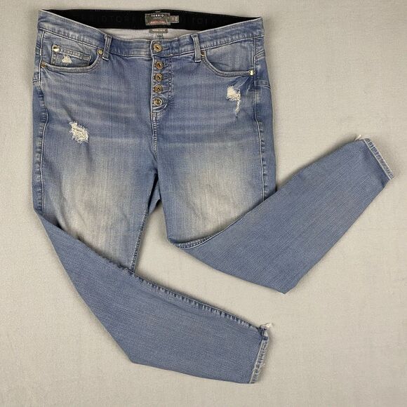 Torrid Premium Light Wash Bombshell Skinny Jeans Elastic Waistband - Size 18R - Picture 1 of 7